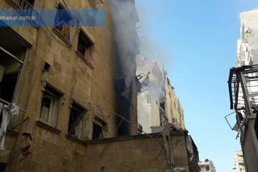استهداف حي الفرقان في حلب من قبل المسلحين بقذائف صاروخية