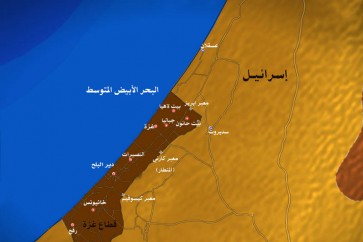 خريطة فلسطين وقطاع غزة