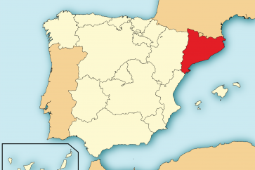 موقع كاتالونيا على خريطة اسبانيا