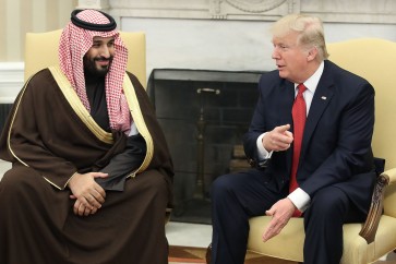 WASHINGTON, DC - MARCH 14: U.S. President Donald Trump (R) meets with Mohammed bin Salman, Deputy Crown Prince and Minister of Defense of the Kingdom of Saudi Arabia, in the Oval Office at the White House, March 14, 2017 in Washington, DC. (Photo by Mark Wilson/Getty Images)