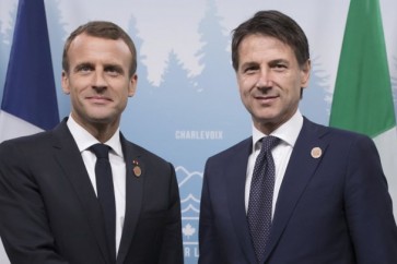 الرئيس الفرنسي إيمانويل ماكرون ورئيس الوزراء الإيطالي جيوسيبي كونتي