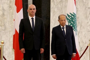 الرئيس اللبناني ميشال عون و الرئيس السويسري الان بيرسي