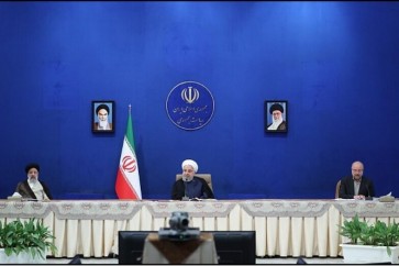 الرئيس روحاني خلال اجتماع المجلس الاعلى للاجواء الافتراضية