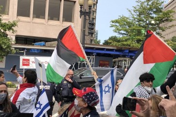 فلسطينيون يتظاهرون امام البيت الابيض