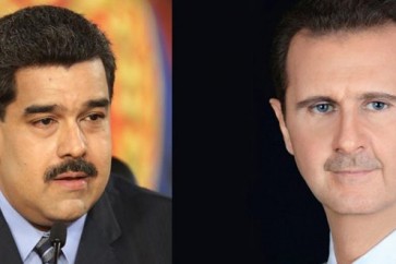 الرئيس السوري بشار الاسد ونظيره الفنزويلي نيكولاس مادورو