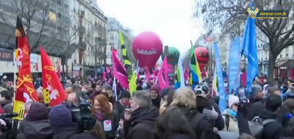 تظاهرات شعبية في فرنسا احتجاجاً على تعديل نظام التقاعد