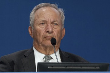 Lawrence Summers, Former United States Treasury Secretary, delivers his speech during a panel at a G20 Economy and Finance ministers and Central bank governors' meeting in Venice, Italy, Friday, July 9, 2021. (AP Photo/Luca Bruno)