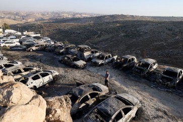 إحراق المستوطنين عشرات المركبات في برقة